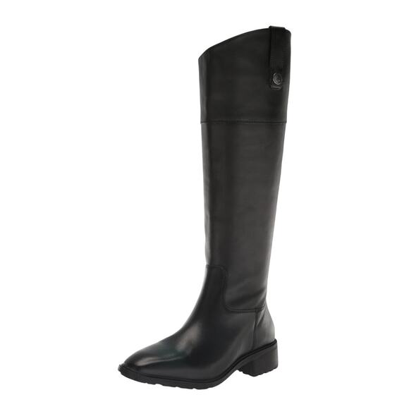 SAM EDELMAN DRINA KNEE HIGH LEATHER RIDING BOOTS IN BLACK NWOB WOMEN'S SIZE 7M - Picture 1 of 16